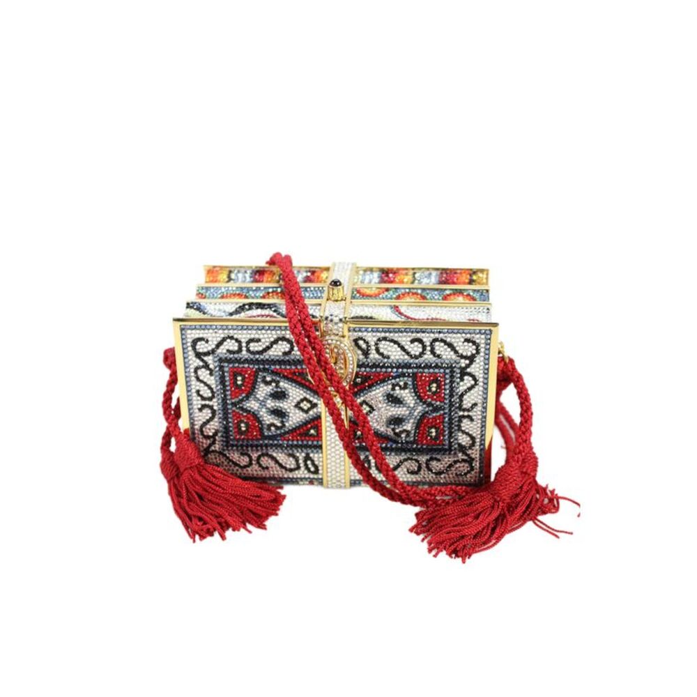 Judith Leiber Womens Crystal-Embellished Book Minaudiere Handbag Multicolor